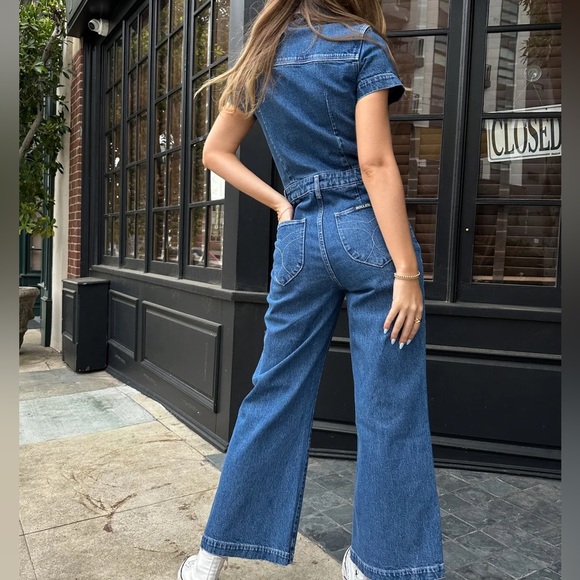 Rolla's Sailor Jumpsuit Breaker in Mid Vintage Blue - Picture 3 of 9